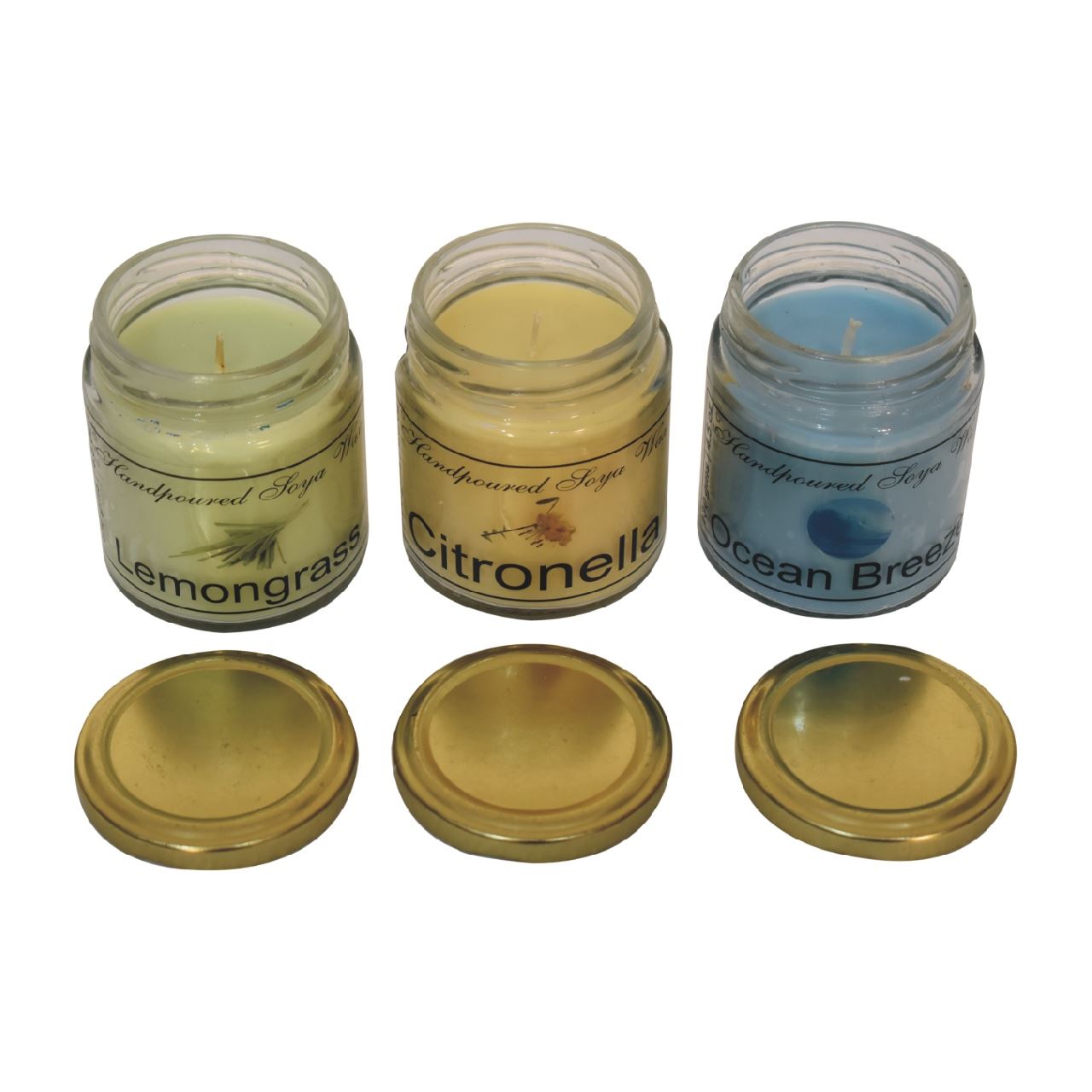 Artisan Candle Gift Set of 3 (Lemongrass, Citronella & Summer Tides)