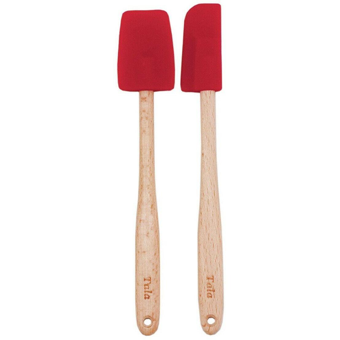 Tala Silicone Headed Spatulas/Wooden Handles (Set of 2)