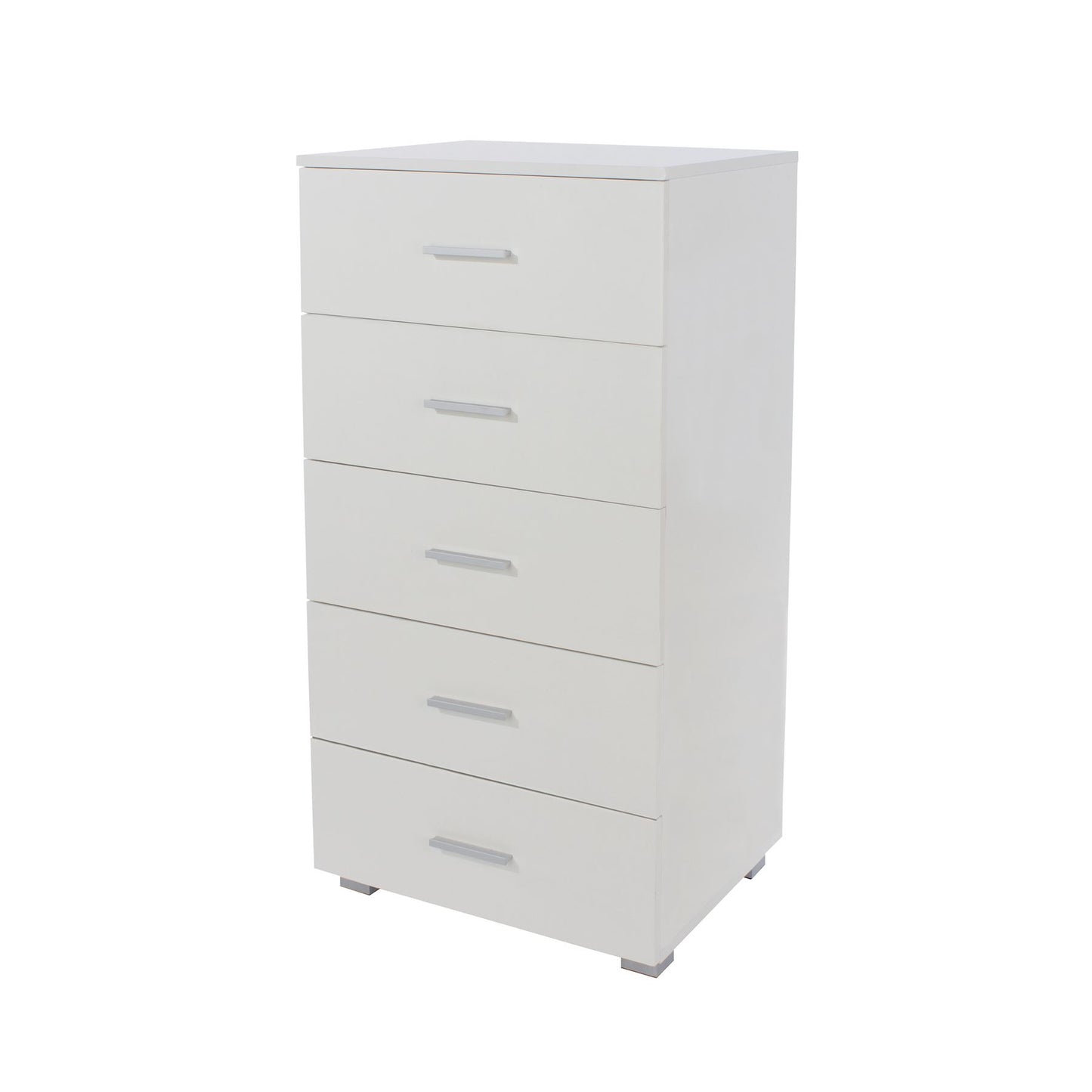 Lido White 5 Narrow Tall Chest Of Drawers