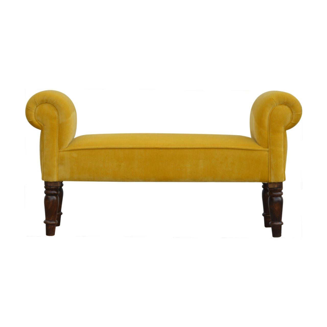 Artisan Mustard Velvet Bench