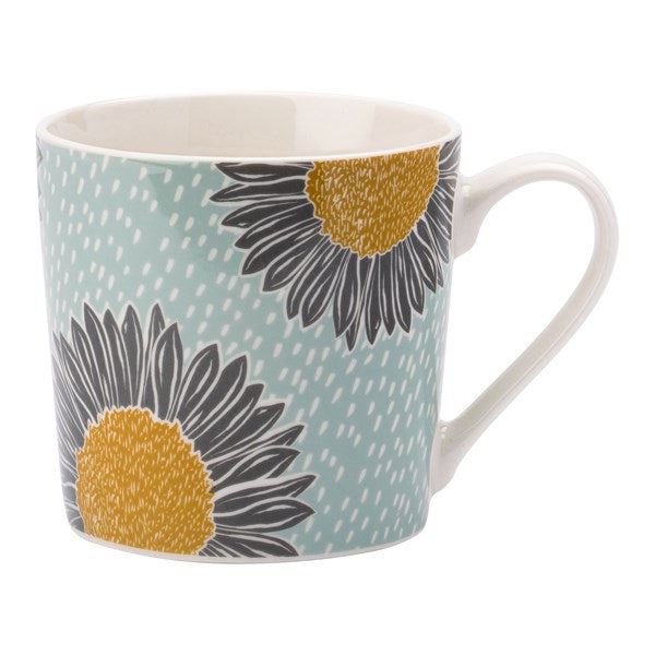 Artisan Flower Floral Blue Mug