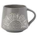 Artisan Flower Grey Wax Resist Mug