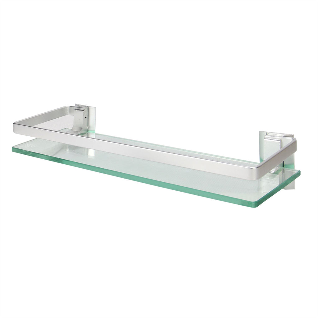 Tempered Glass Shelf with Aluminium Rail | 1 Tier | M&W	