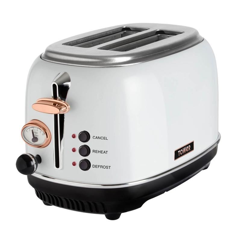 Tower Rose Gold Bottega 2 Slice Stainless Steel Toaster	