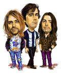 Nirvana Caricature 45cm x 37.5cm Small Metal Sign	