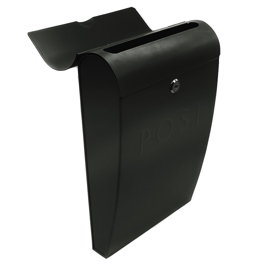 Wall Mounted Post Box in Black | M&W