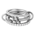 Silver Interlocking Multi-Band Zircon Ring
