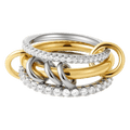 Two-Tone Multi-Loop Zircon Stacked Ring