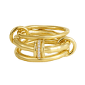 18K Gold-Plated Interlocking Stacked Ring