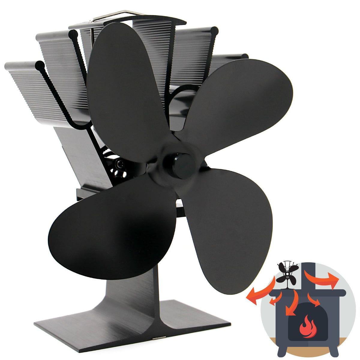 Heat Powered 4 Blade Stove Fan | M&W	