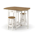 Corona White Oval Breakfast Drop Leaf Gateleg Table 2 Stool Set