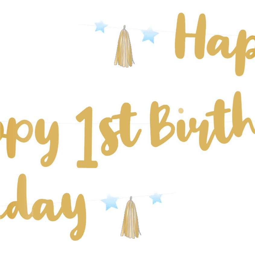 1st Birthday Blue Letter Banner - 1.8m – Roov UK