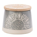 Artisan Flower Grey Canister with Bamboo Lid