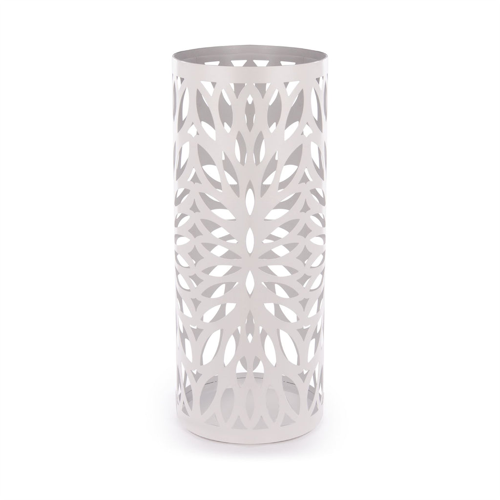Round Metal Umbrella Stand in White | M&W	