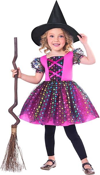 Rainbow Witch Halloween Fancy Dress Child's Costume Age 3-4 Years