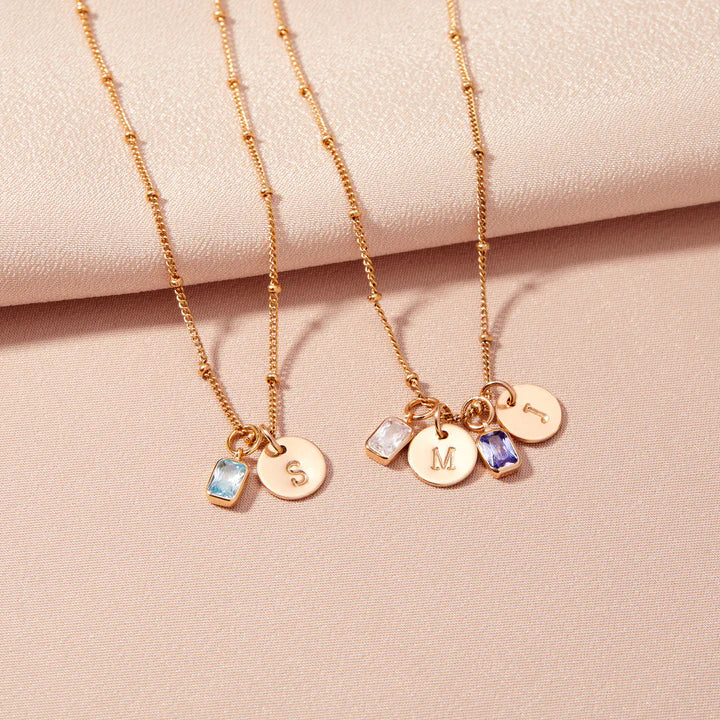 Savae Birthstone Initial Pendant