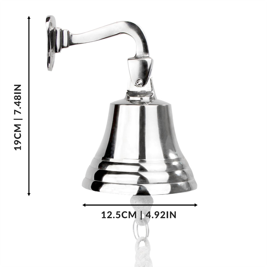 Wall Mounted Traditional Door Ship Bell Silver | M&W	