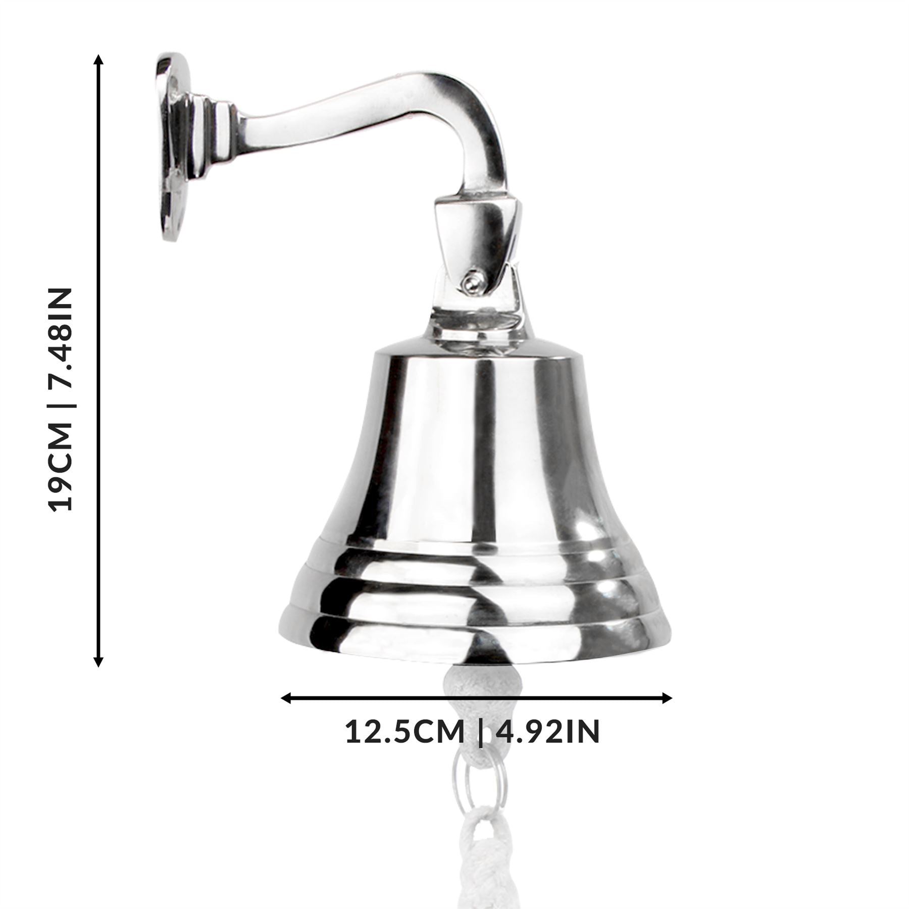 Wall Mounted Traditional Door Ship Bell Silver | M&W	