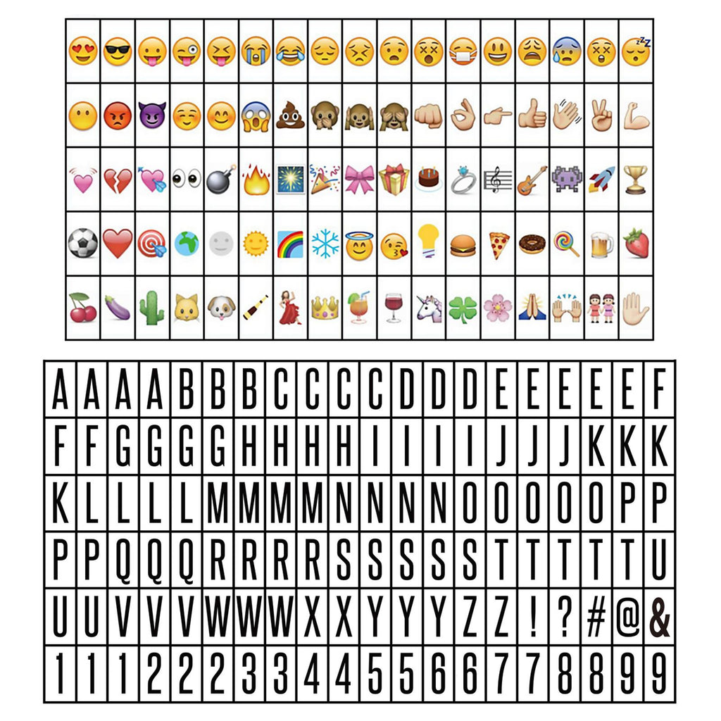 A4 Lightbox with 205 Letters & Emoji | Pukkr	