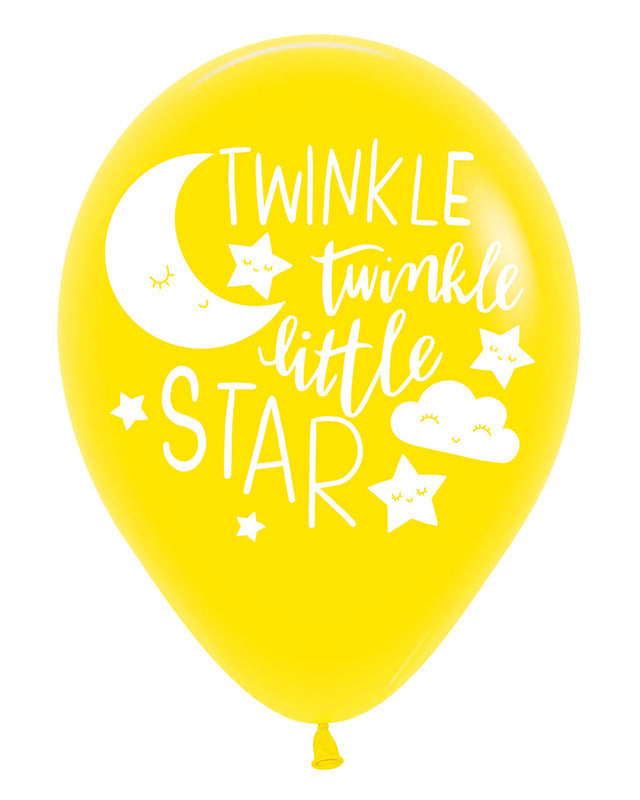 Twinkle Little Star 4 Sided Latex Balloons - 11" (6pk)