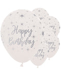 Crystal Clear Happy Birthday - 12" Latex Balloons (25pk)