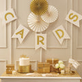 Ivory & Gold Cards Paper Bunting - 1.3m