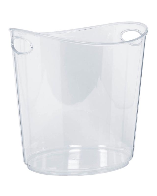 Clear Plastic Ice Bucket -  22cm x 24cm x 19cm