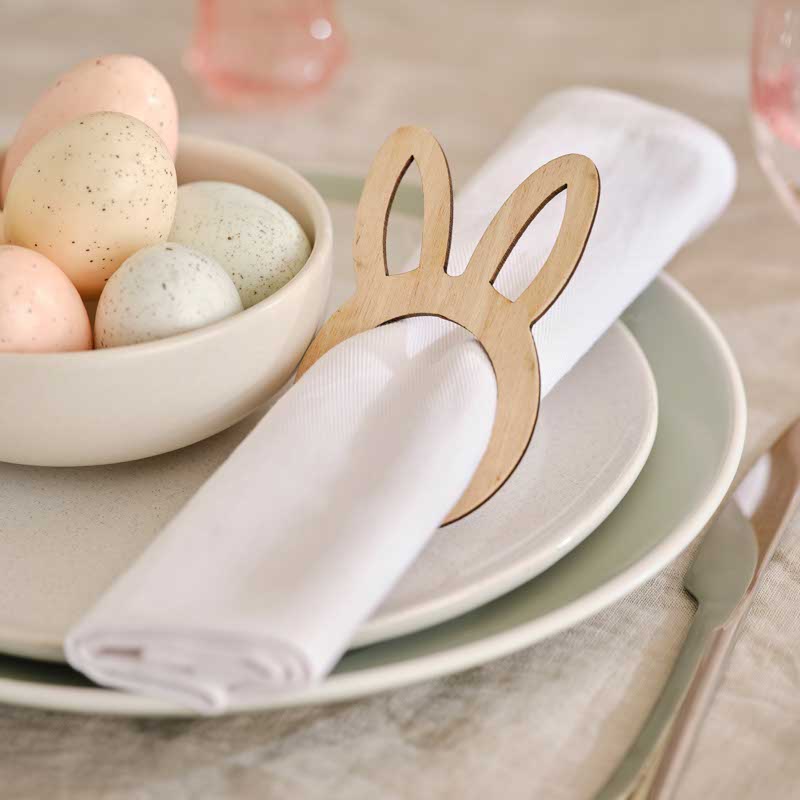Wooden Bunny Napkin Rings (6pk)