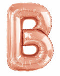 B Rose Gold Letter Balloon - 34" Foil