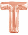 T Rose Gold Letter Balloon - 34" Foil