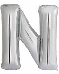 N Silver Letter Balloon - 34" Foil