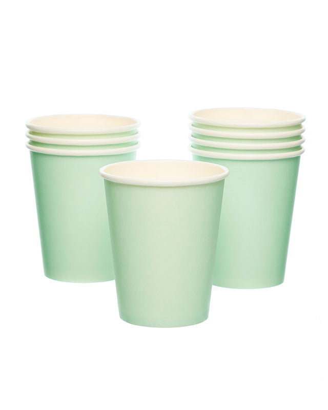 Mint Green Paper Cups - 237ml (8pk)