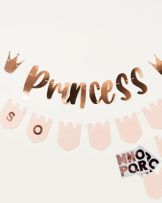 Princess Personalisable Paper Banner with Sticker Sheets - 2m (2pk)