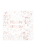Happy Birthday Rose Gold Foiled Paper Napkins 33cm (16pk)