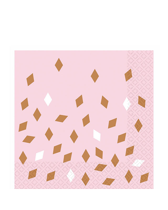 Rose Gold Party Paper Napkins 33cm (16pk)