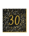 Gold Celebration 30th Paper Napkins 33cm (16pk)