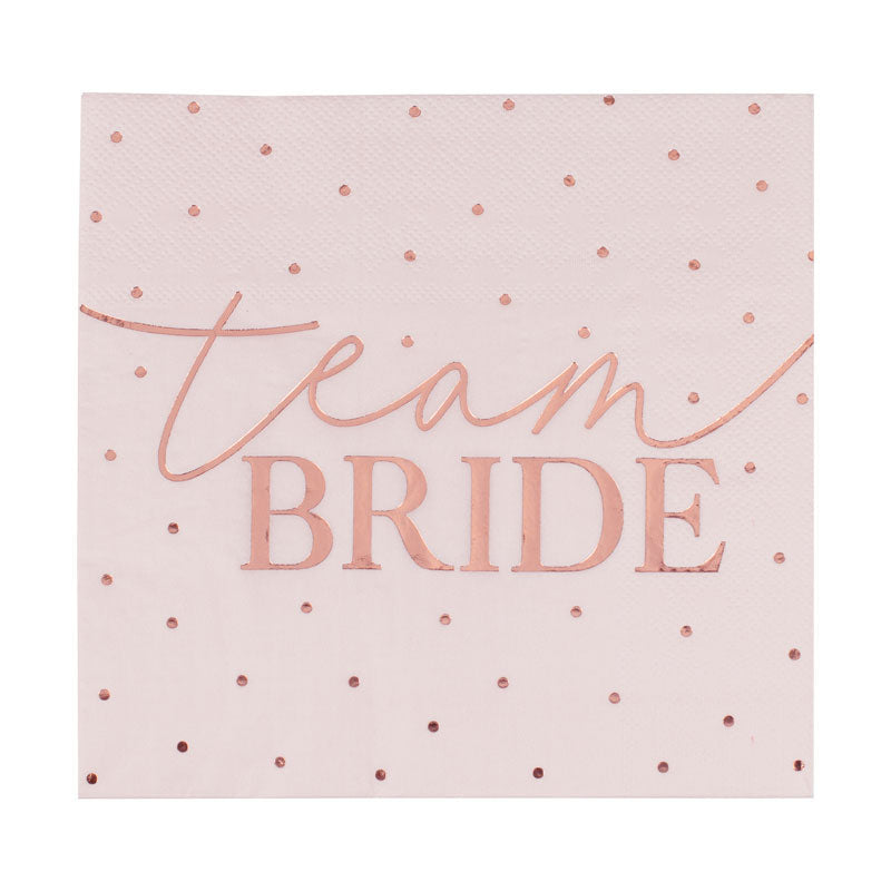 Rose Gold Team Bride Paper Napkins - 33cm (16pk)