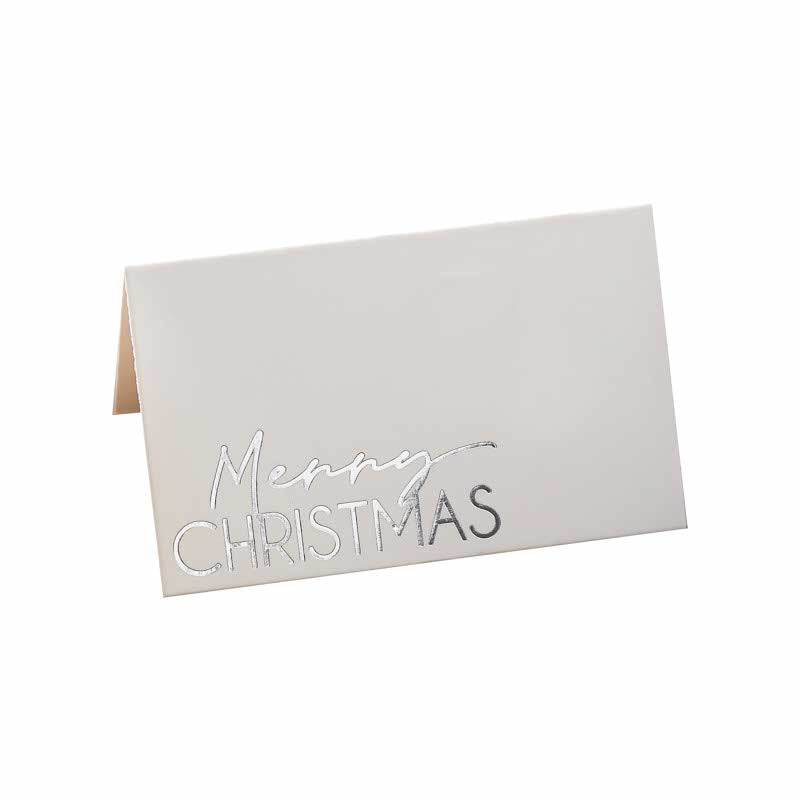 Silver Foiled Merry Christmas Place Cards (10pk)