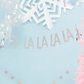 Silver Glitter Fa La La Paper Bunting with Tassles - 1.5m