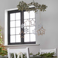 Gold Metal Hoop with Foliage & Wooden Hanging Decorations - 40cm