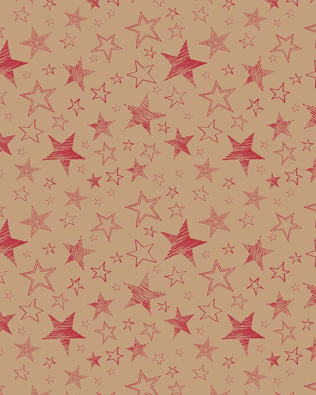 Red Stars Christmas Gift Wrap - 4m