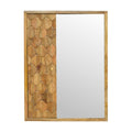 Artisan Pineapple Carved Sliding Wall Mirror Cabinet