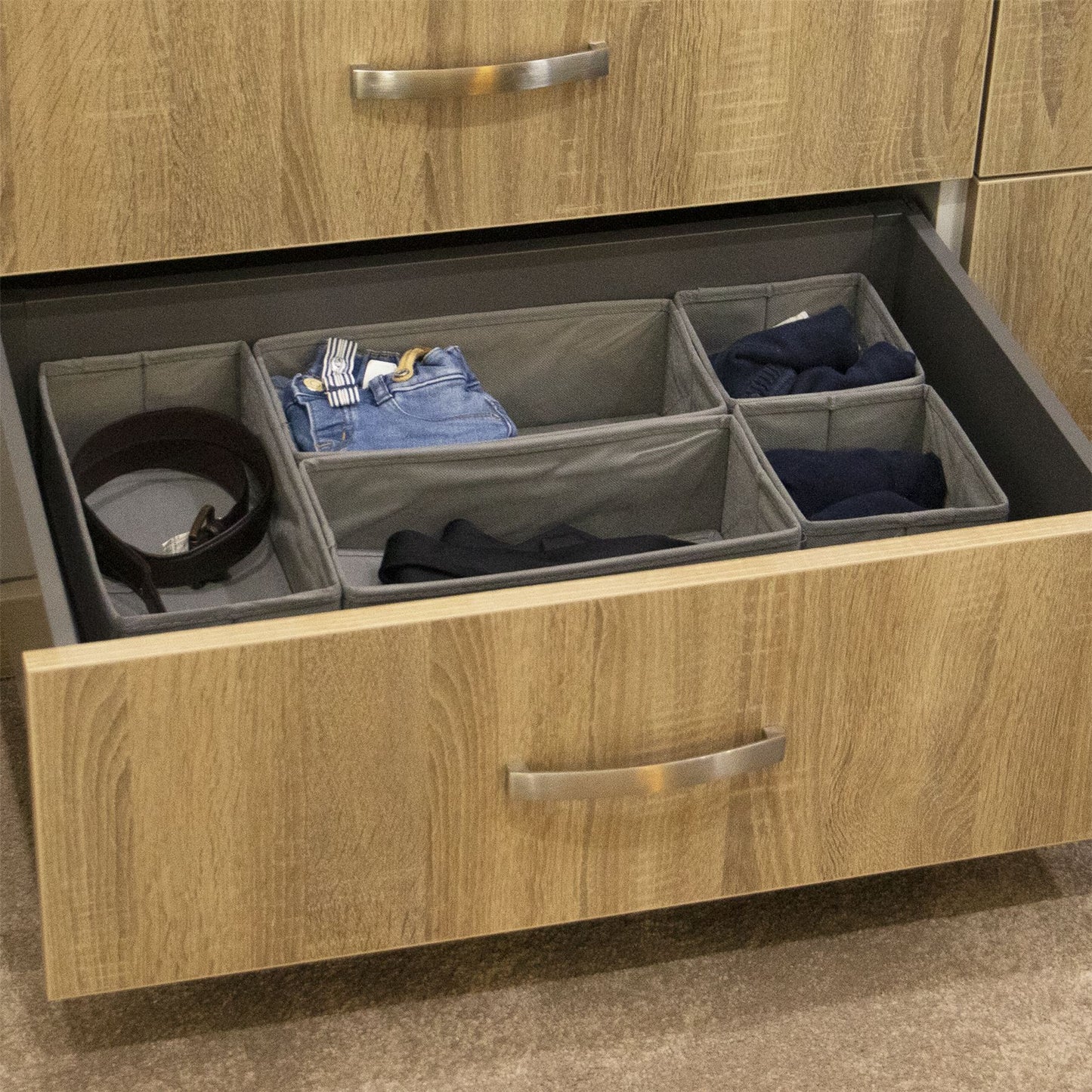 Foldable Fabric Drawer Inserts & Drawer Organisers - Set of 12 | M&W	