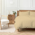Maison & White Duvet Set with Button Fastening (Beige, Double)
