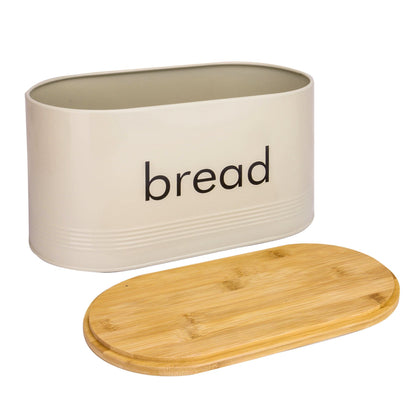 Kitchen Bread Bin with Bamboo Chopping Board Lid | M&W	