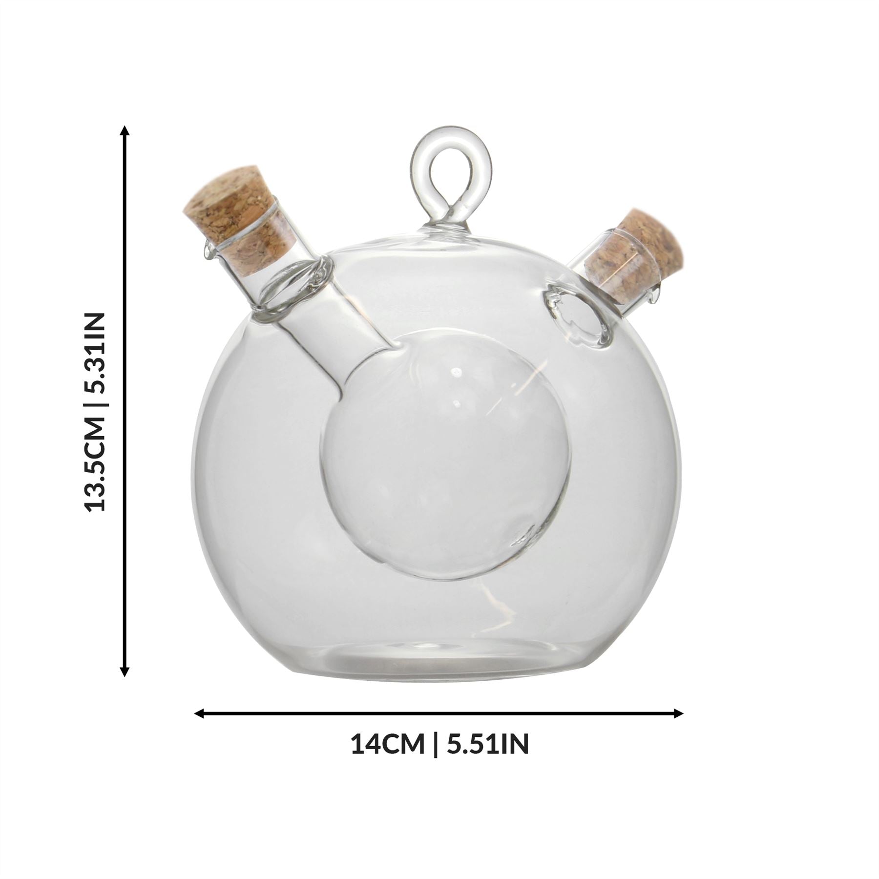 2 In 1 Oil & Vinegar Glass Dispenser Cruet | M&W	