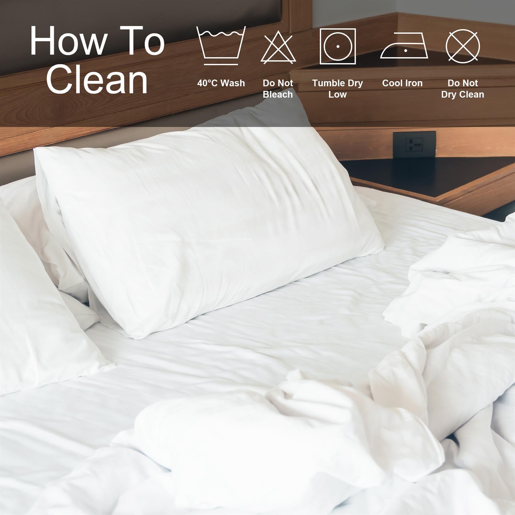 Maison & White Duvet Set with Button Fastening (White, Double)