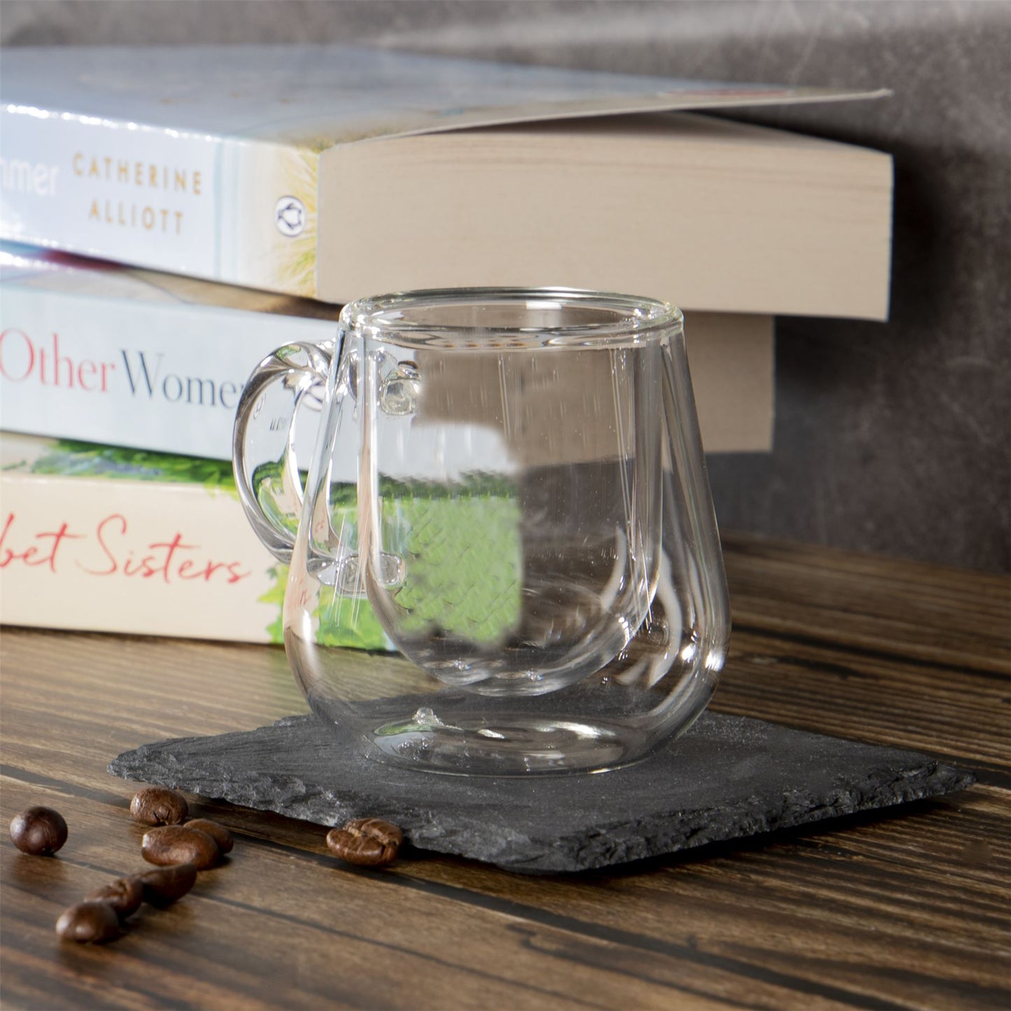 Double Walled 80ml Espresso Coffee Glasses with Handles - Set of 2 | M&W	