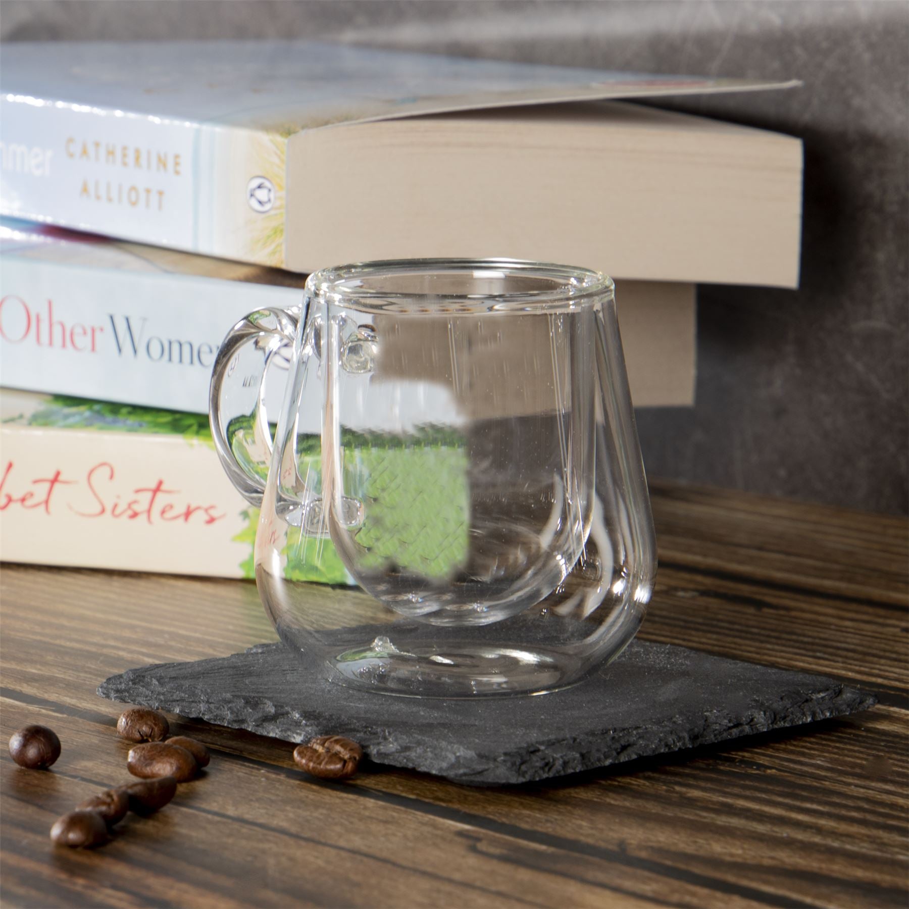 Double Walled 80ml Espresso Coffee Glasses with Handles - Set of 2 | M&W	