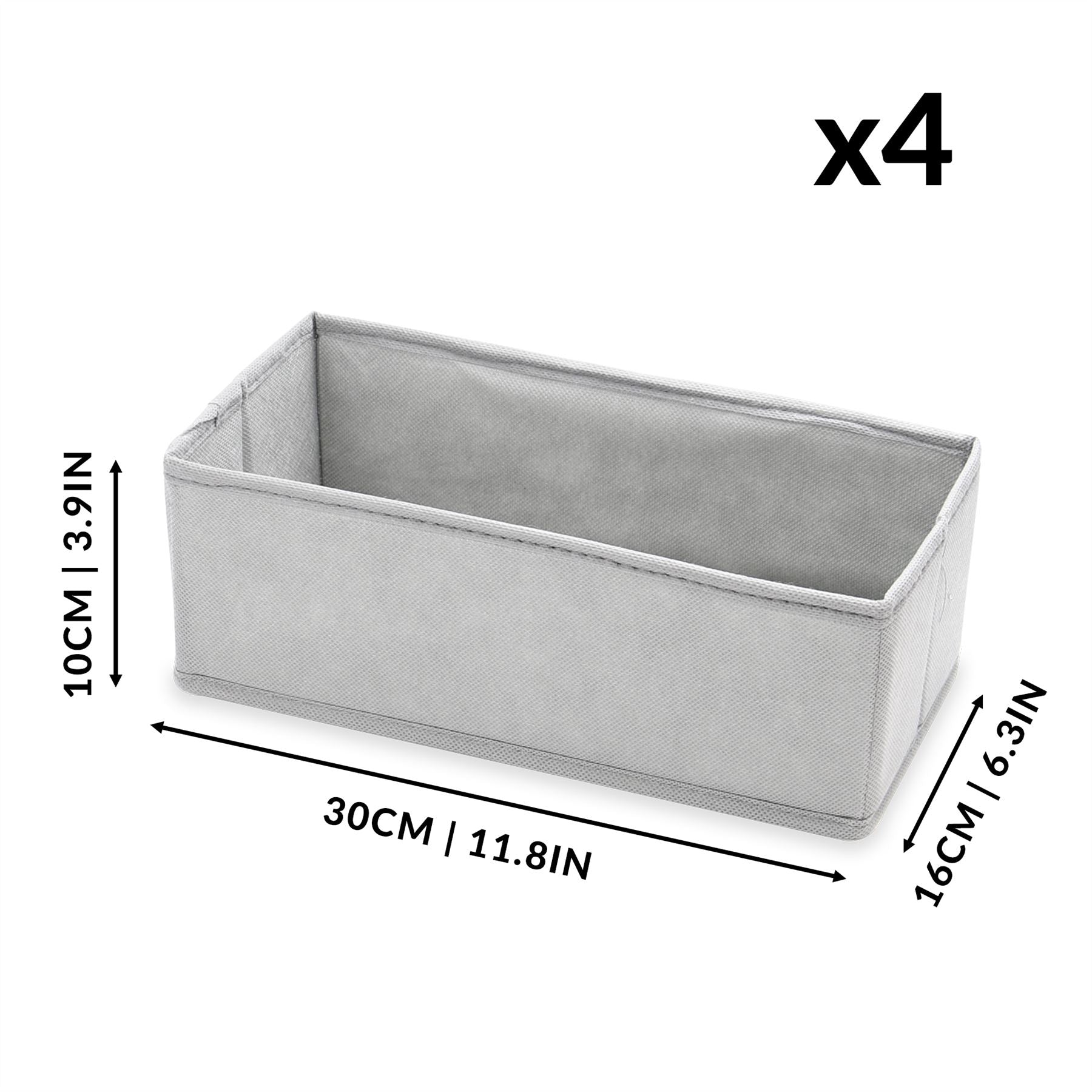 Foldable Fabric Drawer Inserts & Drawer Organisers - Set of 12 | M&W	